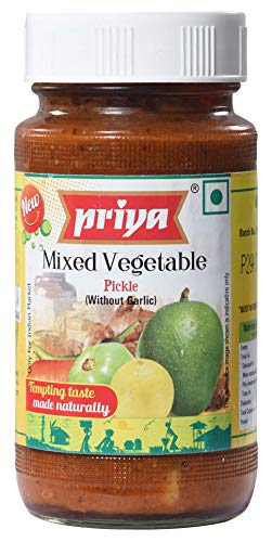 Priya Mixed Vegetable Pickle Without Garlic (300G  10.6Oz)