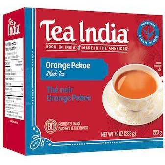 Tea India Orange Pekoe Black Tea 80 Bags (223g  7.9Oz)