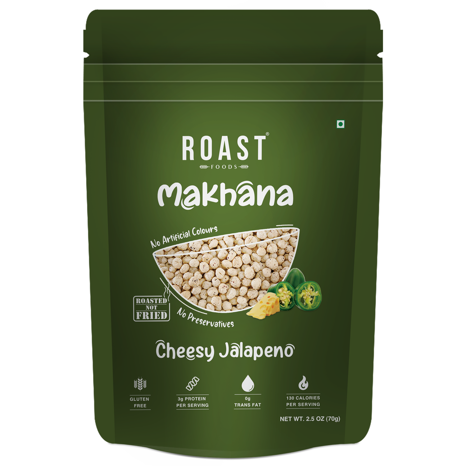 Roast Foods Makhana Cheesy Jalepeno (70g  2.5Oz)