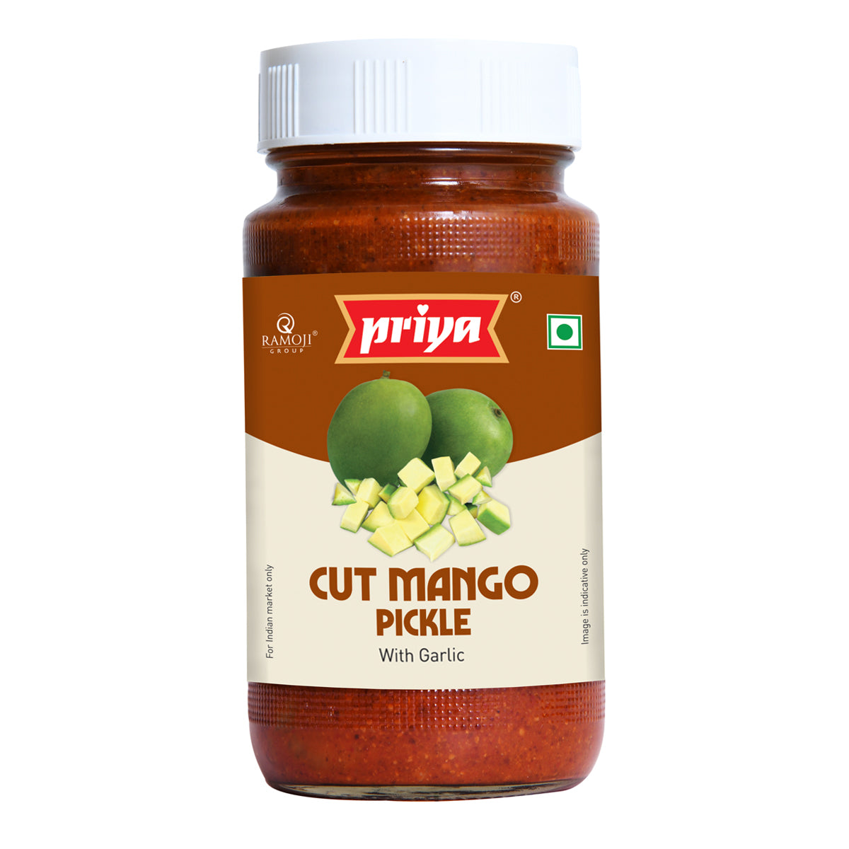 Priya Cut Mango Pickle With Garlic (300G  10.6Oz)