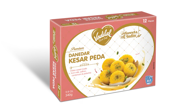 Vadilal Danedar Kesar Peda  12 Pcs (340g  11.9Oz)
