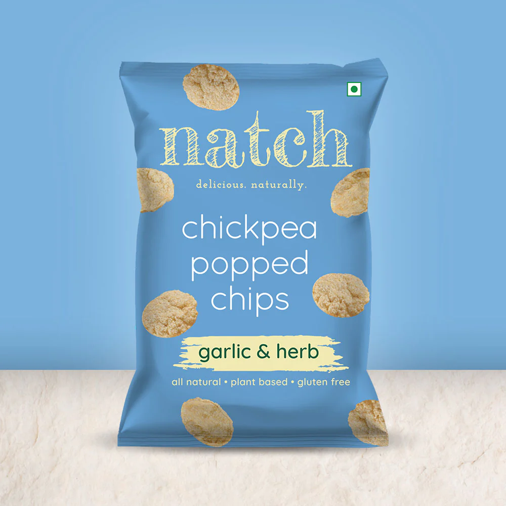 Natch Chickpea Popped Garlic Herb Chips (55g 1.9oz)