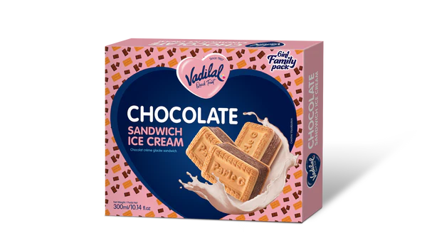 Vadilal Chocolate Sandwich Ice Cream (300ml  10.14oz)