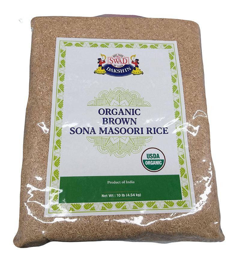Swad Organic Sonamasoori Brown Rice (4.54kg 10Lb)