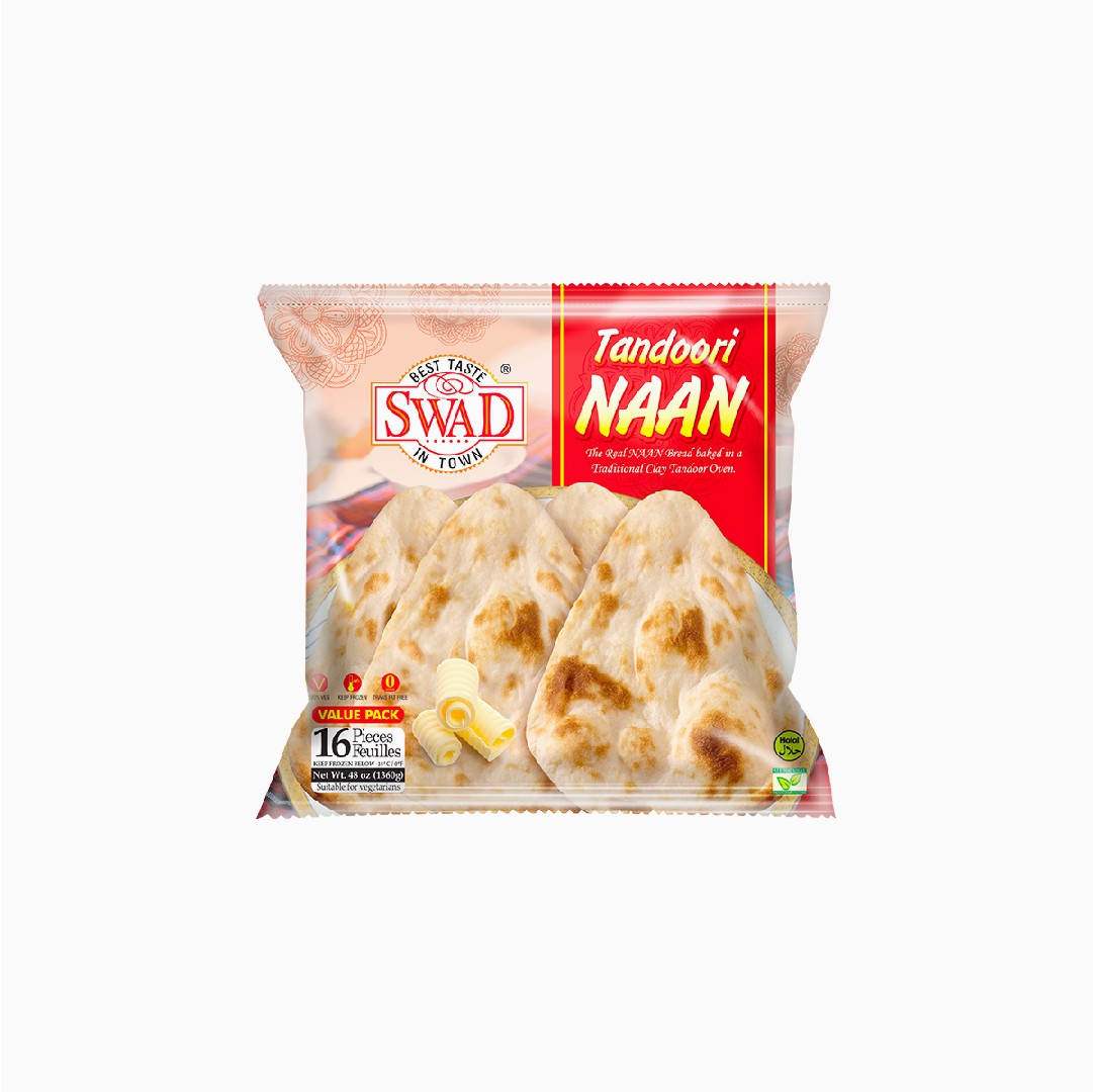 Swad Tandoori Naan  16 Pcs (1.36Kg  48Oz)