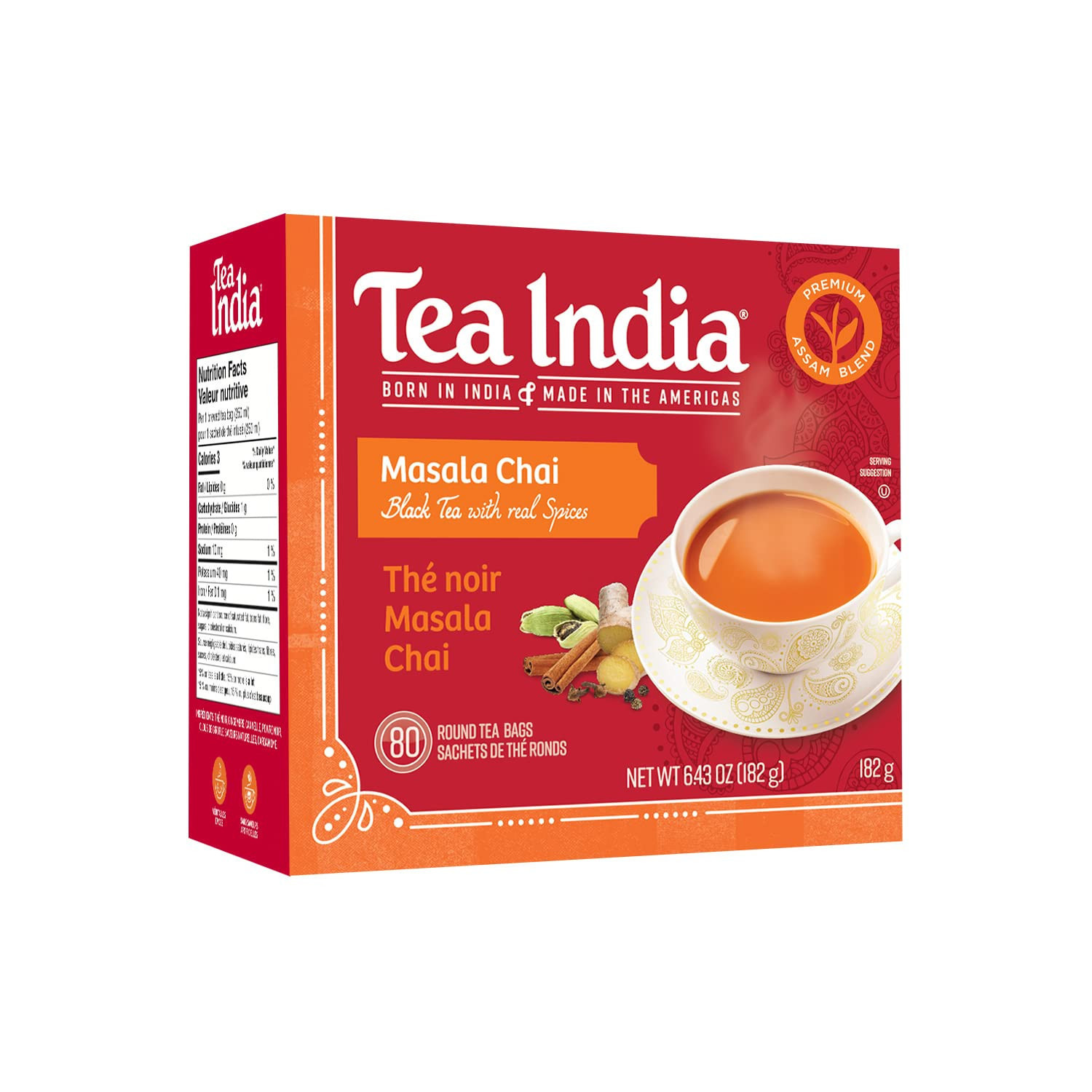 Tea India Masala Chai 80 Bags (182g  6.43Oz)
