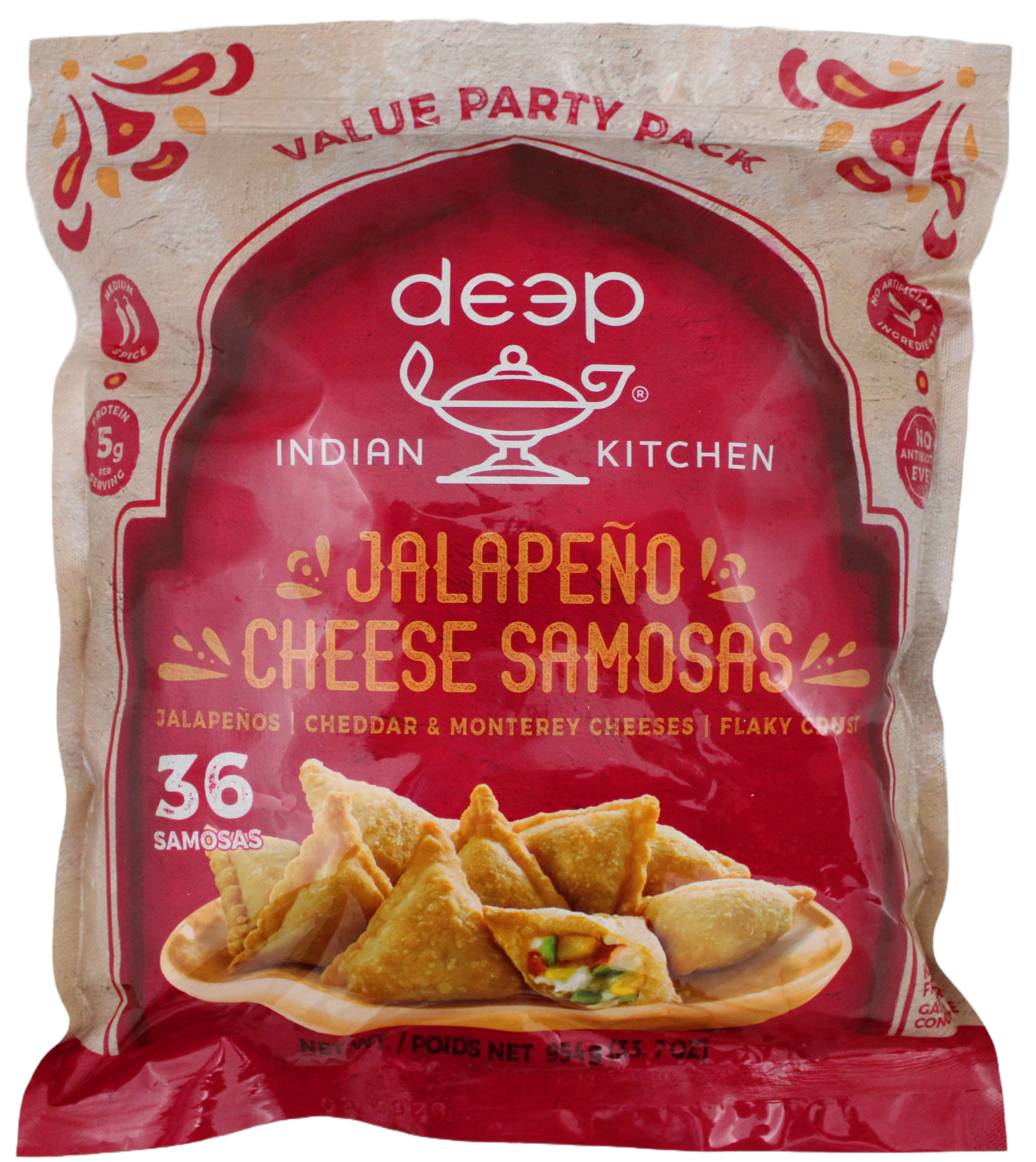 Deep Jalapeno Cheese Samosa  36 Pieces (954g  33Oz)