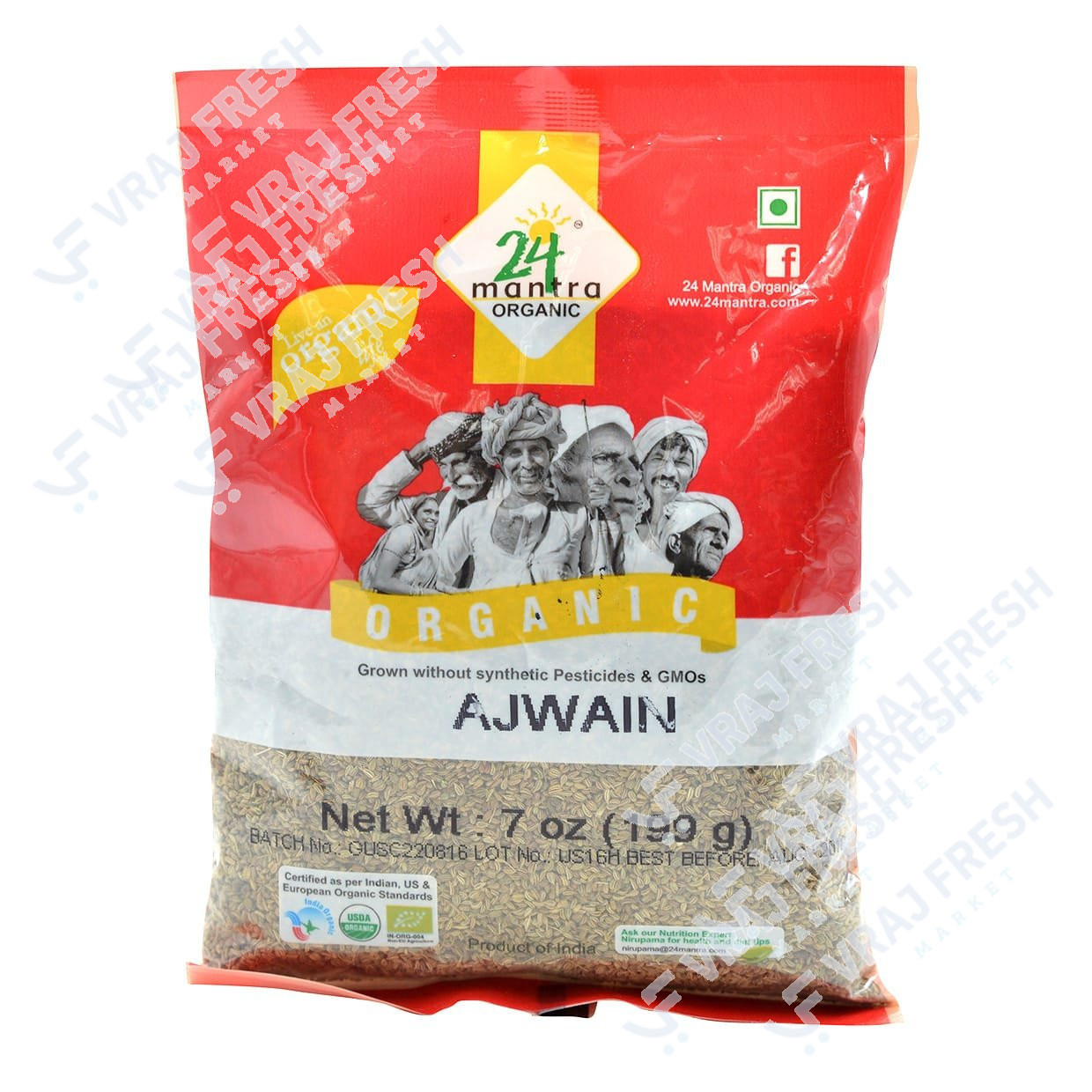 24 Mantra Organic Ajwain Seeds (199g  7Oz)