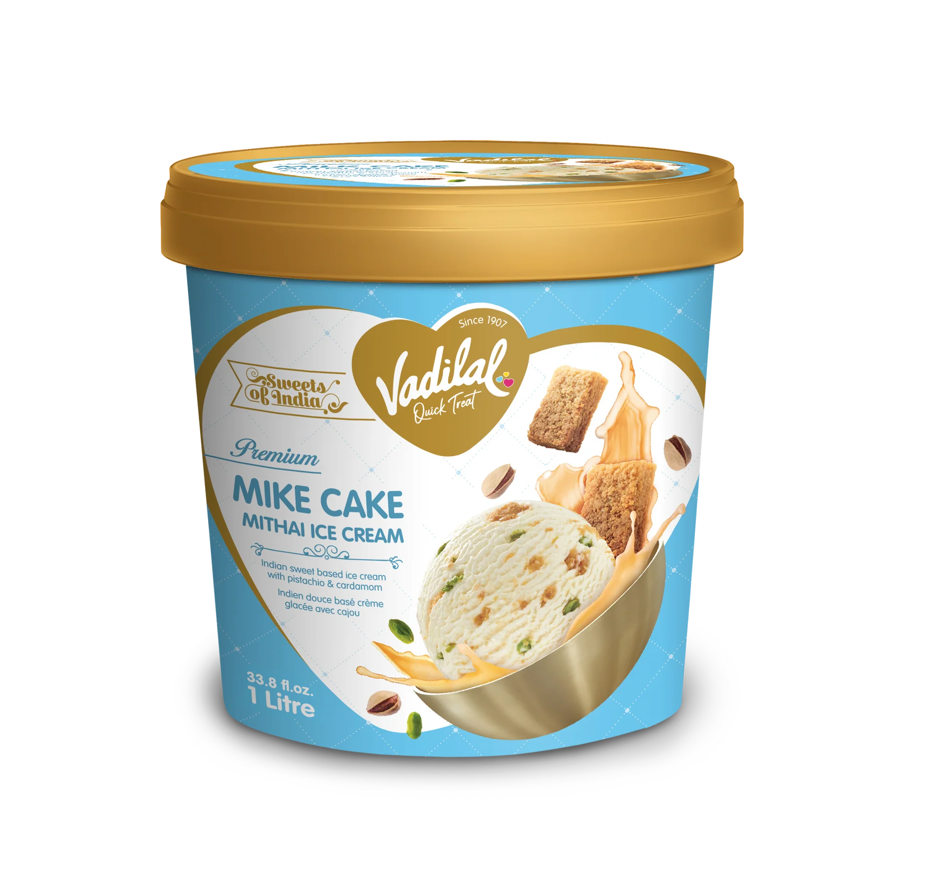 Vadilal Milk Cake Mithai Ice Cream (1L 33.8fl.oz)