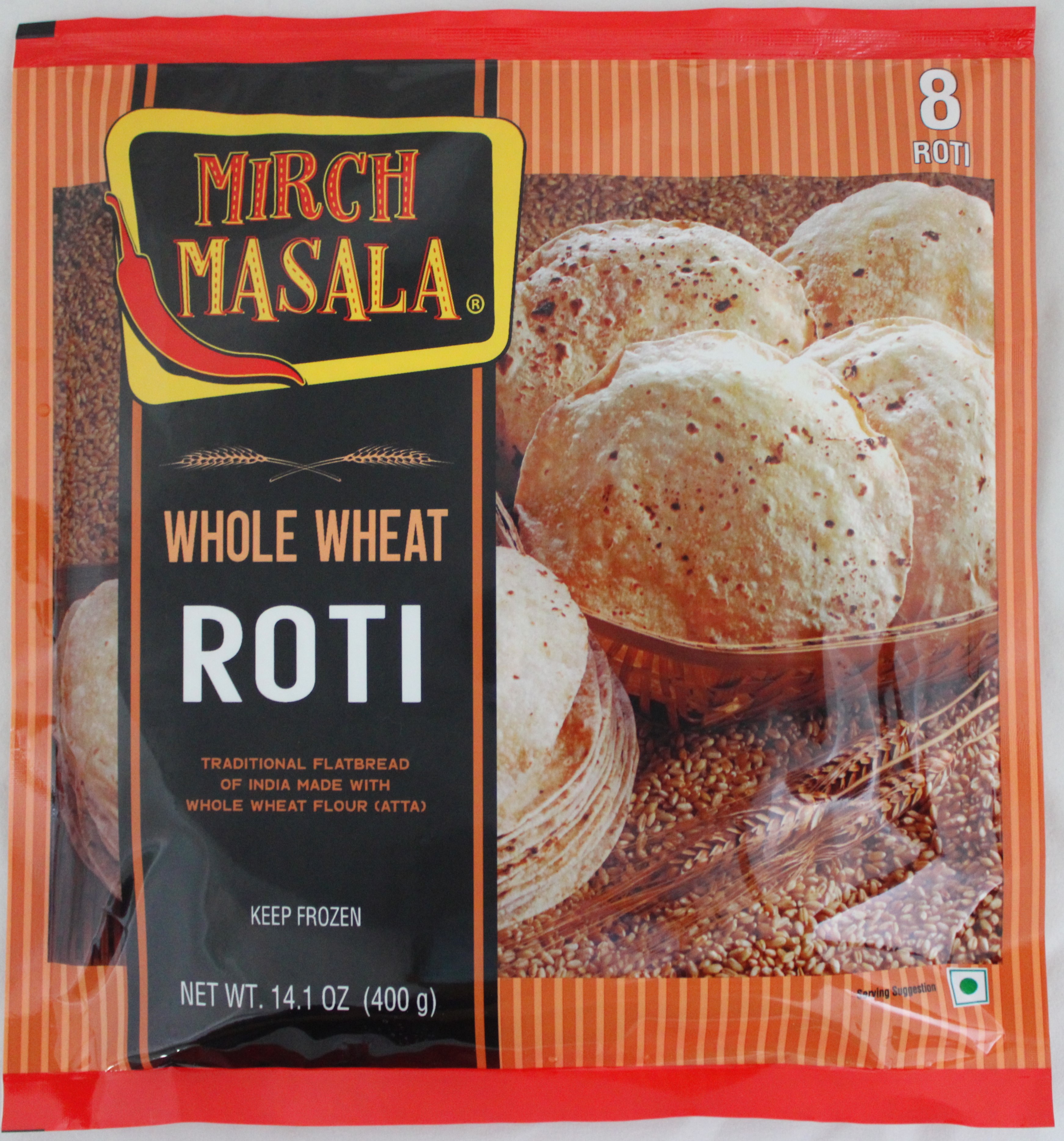 Mirch Masala Whole Wheat Roti  8 Pcs (400g  14.1Oz)