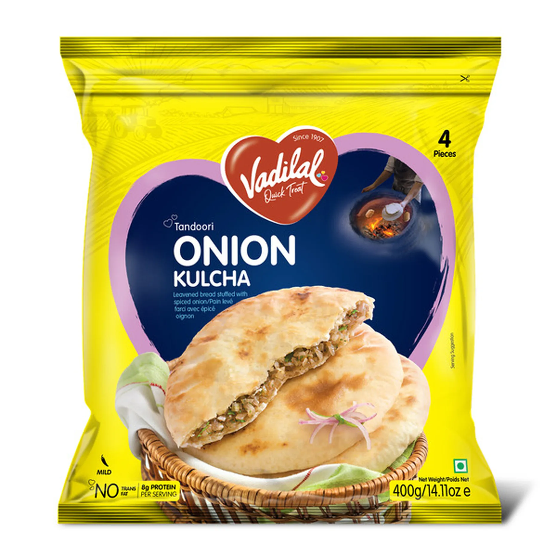 Vadilal Onion Kulcha  4 Pcs (400g  14Oz)