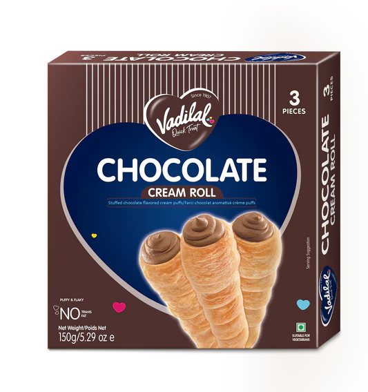 Vadilal Chocolate Cream Roll (150g 5.2oz)