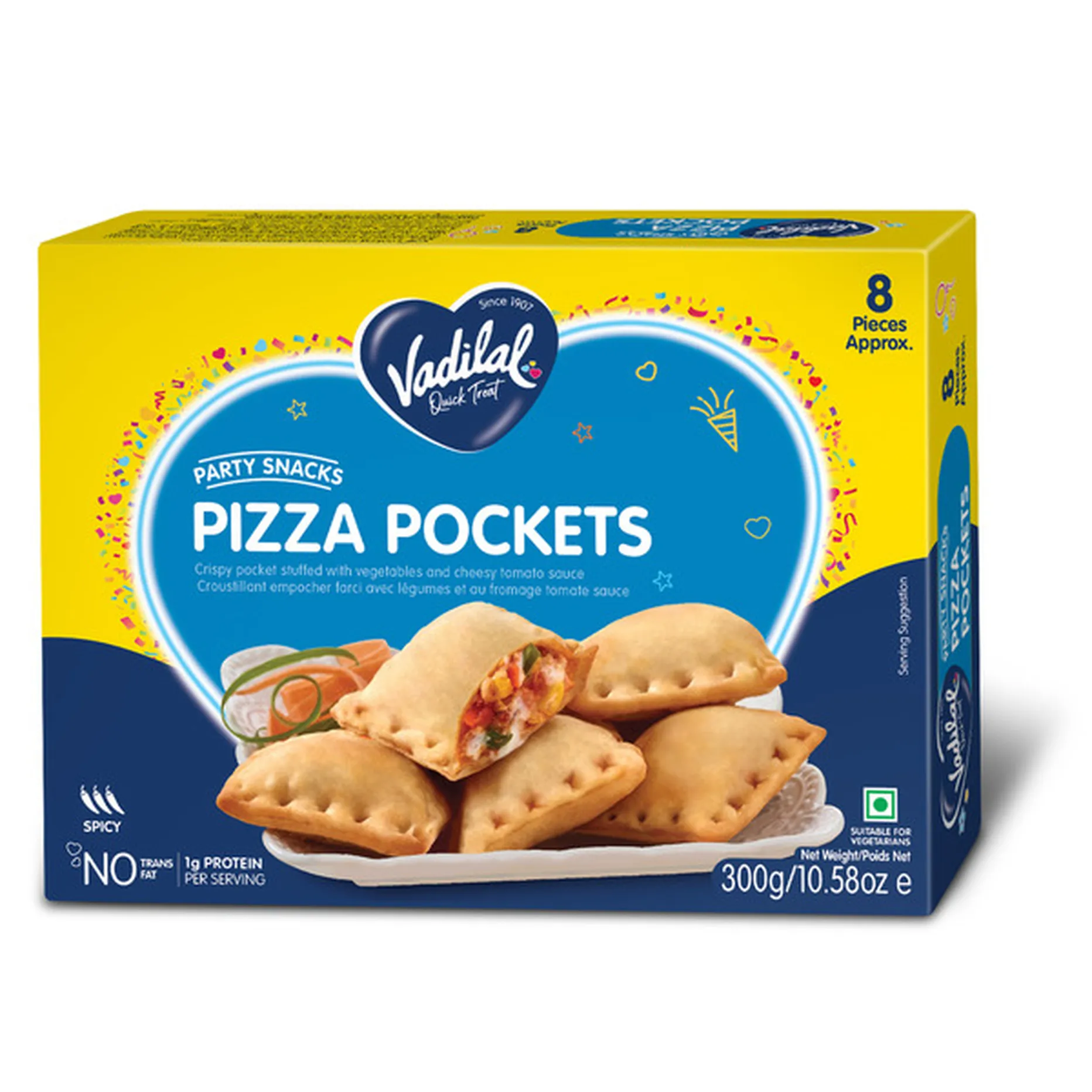 Vadilal Pizza Pockets  8 Pcs (300g  10.58Oz)