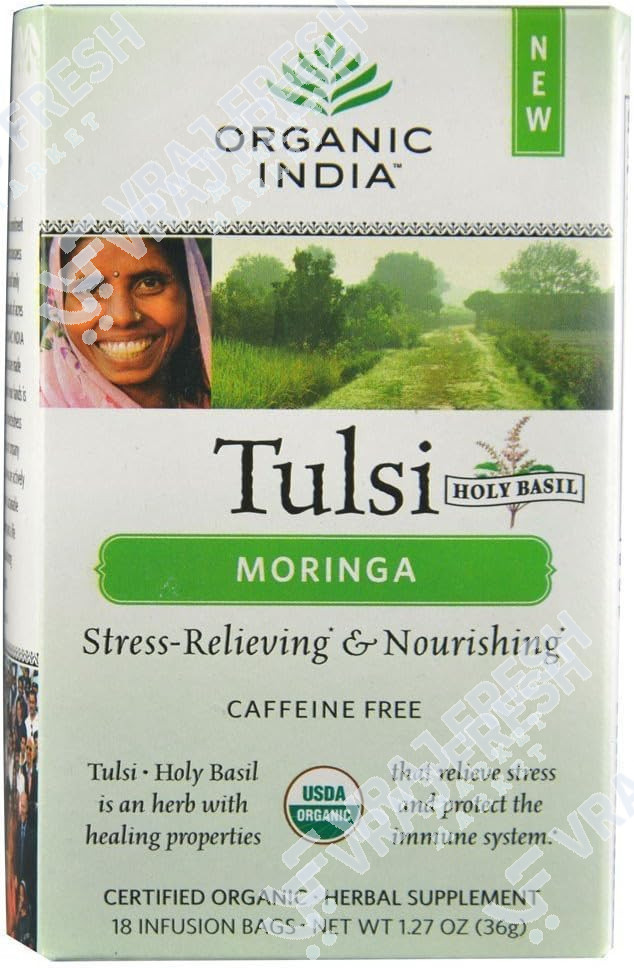 Organic India Tulsi Moringa 18 Bags (36g  1.27Oz)