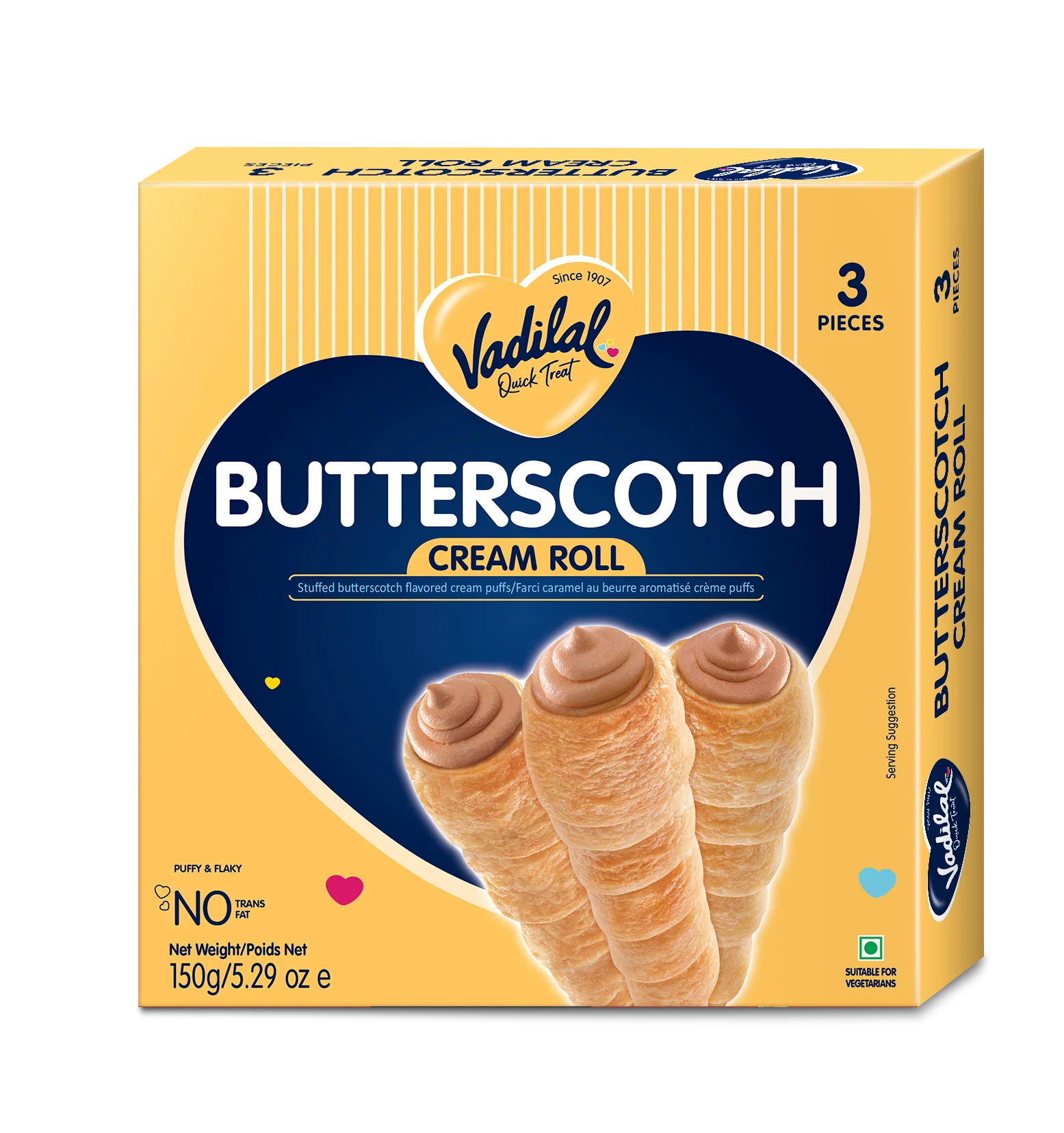 Vadilal ButterScotch Cream Roll (150g 5.2oz)