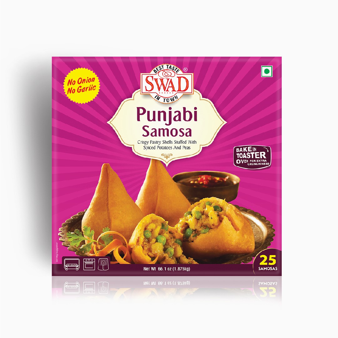 Swad Punjabi Samosa (No Onion No Garlic)  25 pcs (1.875kg  66.1Oz)