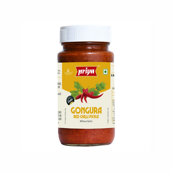 Priya Gongura Red Chilli Pickle With Garlic (300g 10oz)