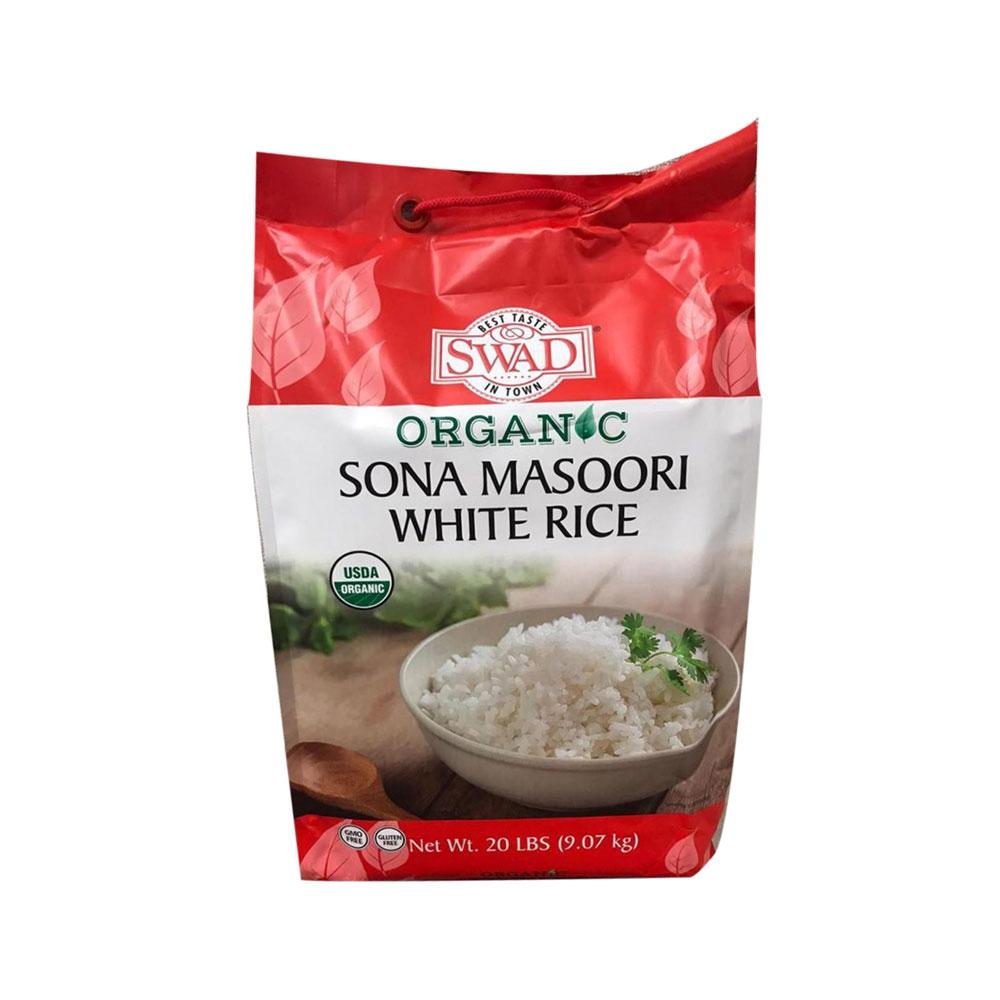 Swad Organic Sona Masoori White Rice (9.07kg  20lb)