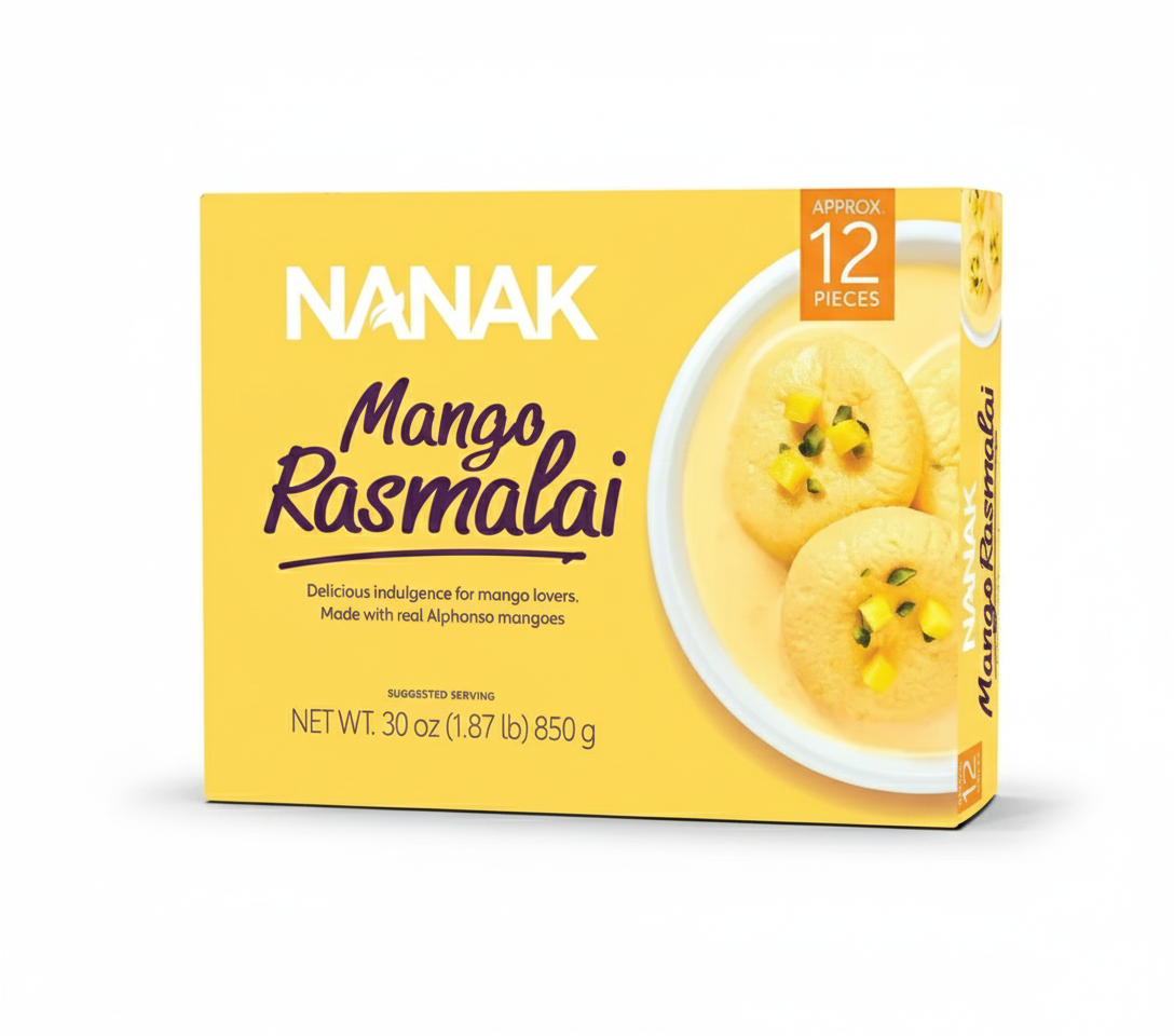 Nanak Mango Rasmalai 12 Pcs (850g, 30oz)